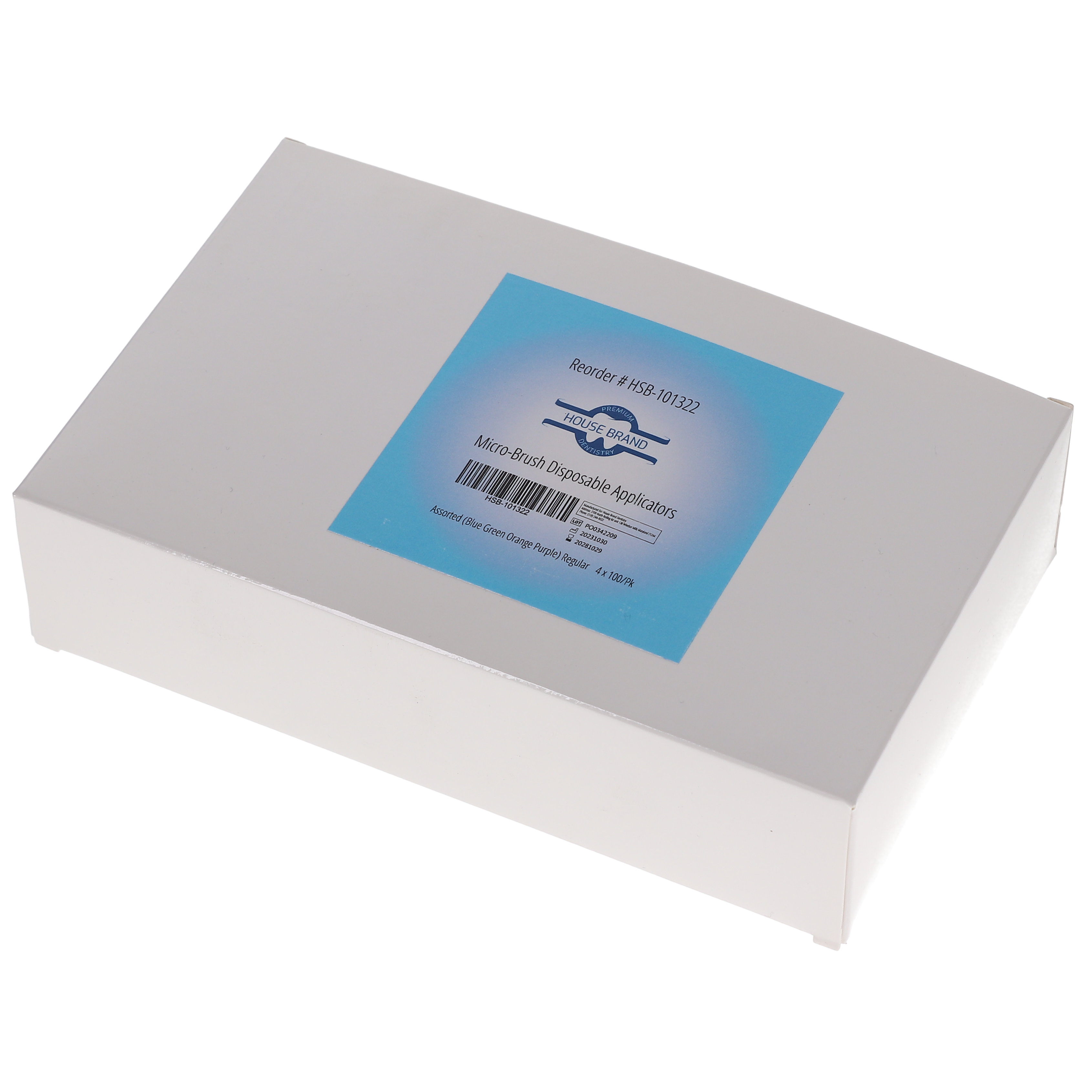 House Brand Dentistry 101322 HSB Disposable Micro Applicators Regular Assorted 400/Pk House Brand Dentistry 101322 HSB Disposable Micro Applicators Regular Assorted 400/Pk